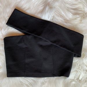 Meshki Off the shoulder black cropped top-XS